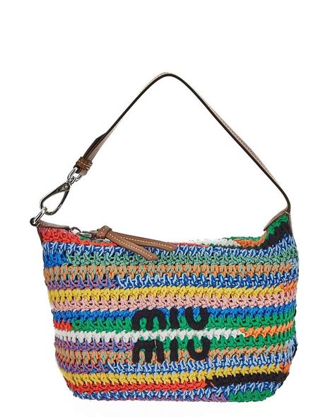 miu miu crochet bag multicolor|Multicolored Crochet Pouch .